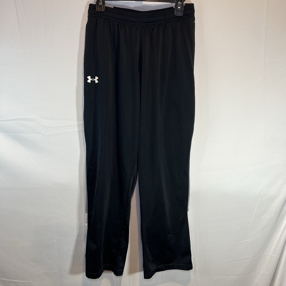 Under Armour Mens Track‎ Pants Polyester Size Large Black Jogging Athletic